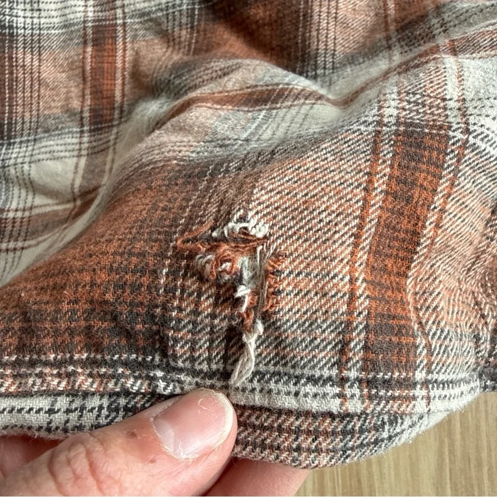 Levi's Men's Size XXL Sherpa Lined Hooded Plaid Brown And Orange Shirt Jacket - Picture 13 of 13